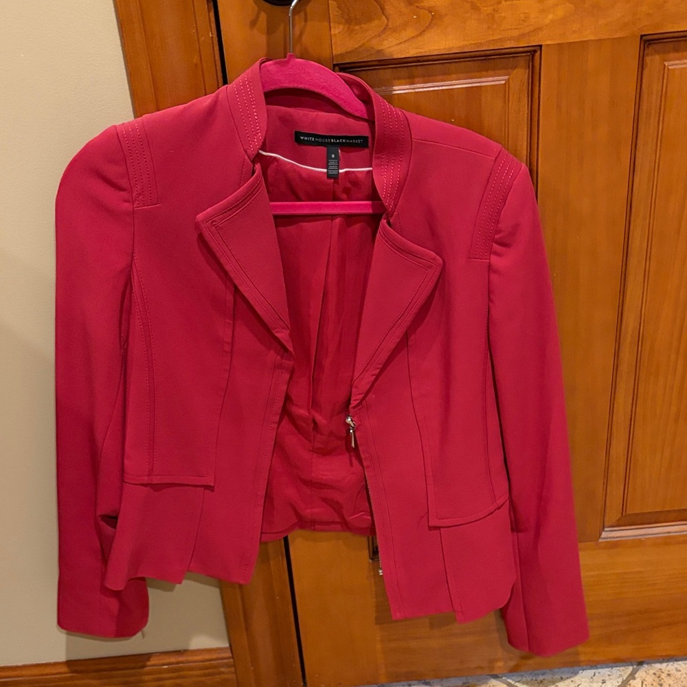 White House Black Market Women's Vibrant Pink Blazer sz 8